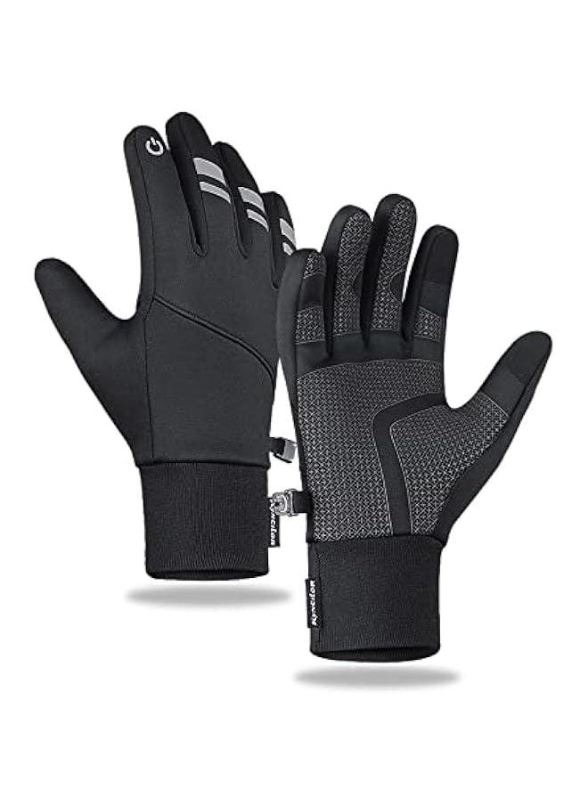 Generic - Winter Warm Gloves, Thin Windproof Waterproof Thermal Gloves, Non-Slip Palm, Flexible Touch Screen Finger Gloves for Men and Women Cold Weather Cycling,Driving,Hiking,Snow - Image 1