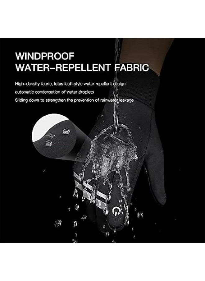 Generic - Winter Warm Gloves, Thin Windproof Waterproof Thermal Gloves, Non-Slip Palm, Flexible Touch Screen Finger Gloves for Men and Women Cold Weather Cycling,Driving,Hiking,Snow - Image 1