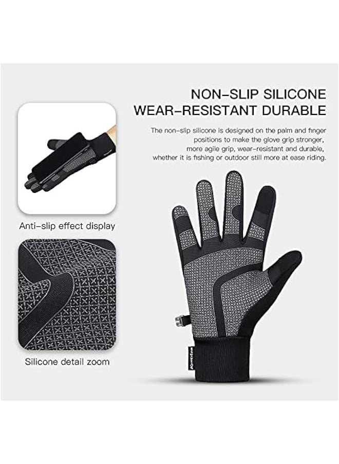 Generic - Winter Warm Gloves, Thin Windproof Waterproof Thermal Gloves, Non-Slip Palm, Flexible Touch Screen Finger Gloves for Men and Women Cold Weather Cycling,Driving,Hiking,Snow - Image 1