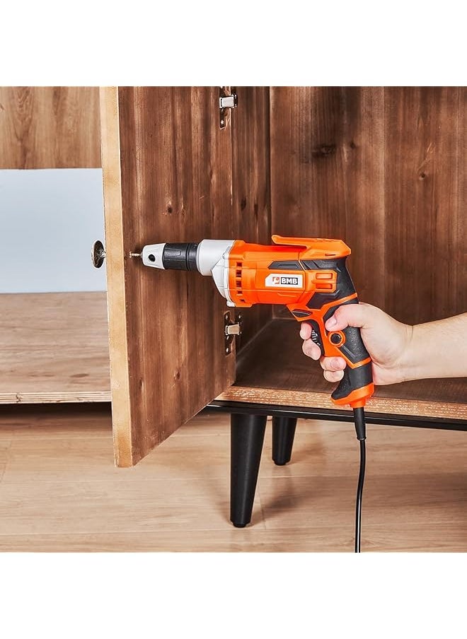 BMB - Electric Drywall Screwdriver With Speed Controller 520W Adjustable High Speed Rotary Power Tool Up To 4200Rpm And 6.35Mm Bit Capacity For Drywall Installation For Home Improvement Projects - Image 1