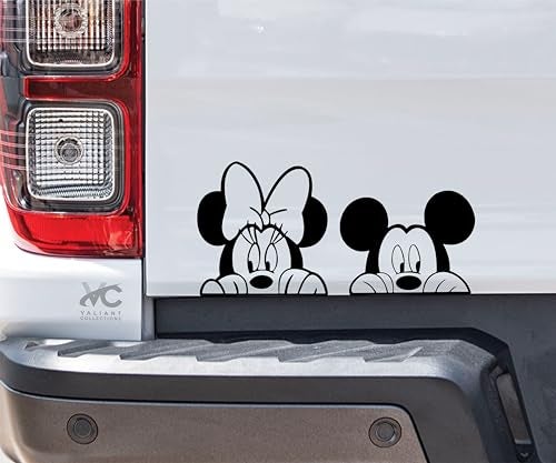 VALIANT COLLECTIONS Mickey Mouse Minnie Mouse Stickers Vinyl Decal for Car VanIndoor Outdoor use for Long Lasting Waterproof Quote Stickers for Laptop VC 464 - Image 1