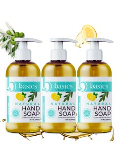 Brittanie's Thyme Brittanies Thyme Basics Natural Olive Oil Hand Soap Lemon Sage  12 fl oz Pack of 3  Cruelty Free Vegan No Synthetic Additives No Sulfates Paraben Free Phthalate Free 