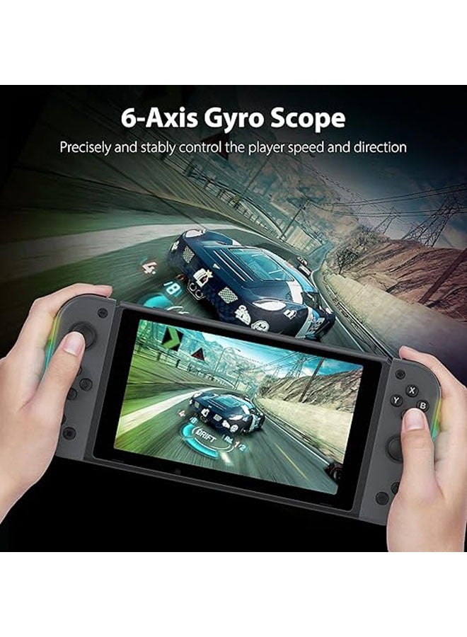 7-color LED Joycons controller for Switch/OLED/Lite, Switch Joy Con supports wake-up function, six-axis with shoulder strap and handle, and Turbo function
