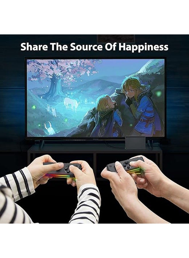 7-color LED Joycons controller for Switch/OLED/Lite, Switch Joy Con supports wake-up function, six-axis with shoulder strap and handle, and Turbo function