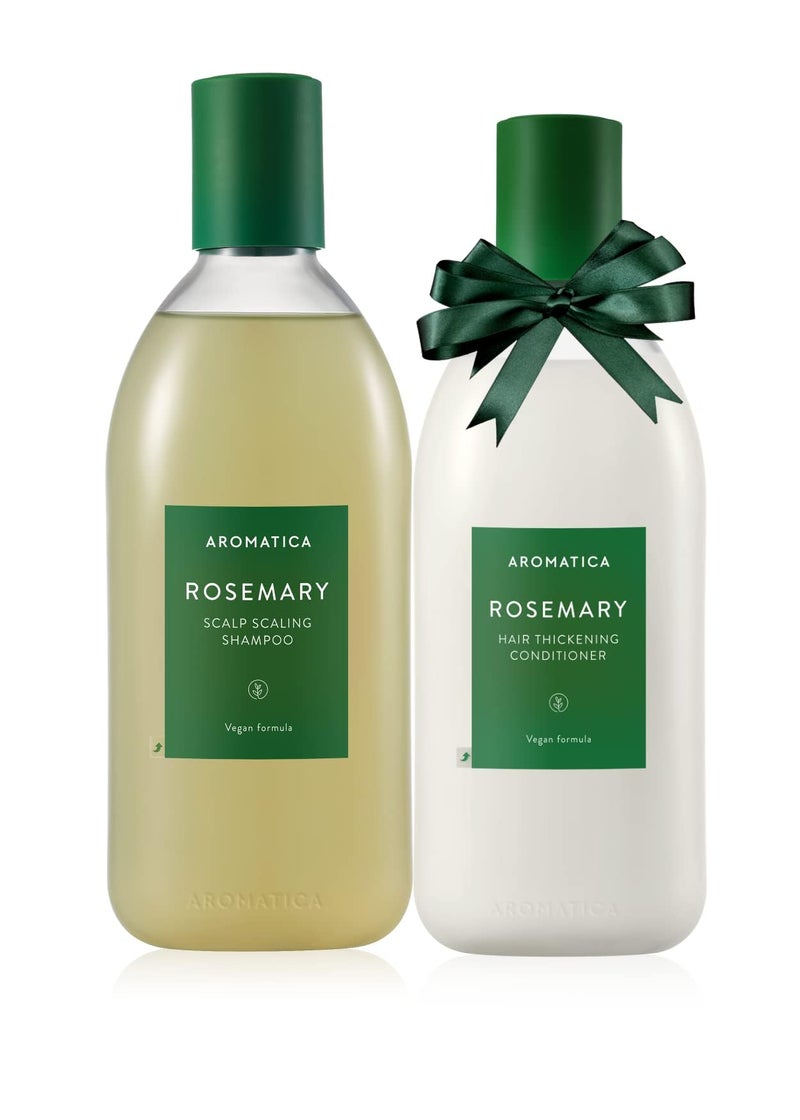 AROMATICA Rosemary Scalp Scaling Shampoo and Conditioner Set 13.53 fl.oz each – Vegan Hair Care Gift Set with Rosemary Oil. Sulfate Free Shampoo Conditioner For Hair Growth - Image 1