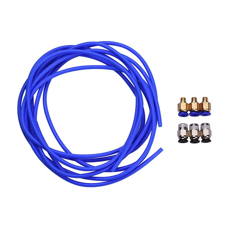 Blue PTFE Tube Hose 1 Meter With 3 PC4 M6 And 3 PC4 01 Fittings For 1 75mm Filament - Image 3