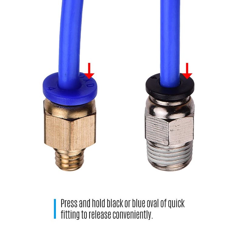 Blue PTFE Tube Hose 1 Meter With 3 PC4 M6 And 3 PC4 01 Fittings For 1 75mm Filament - Image 5