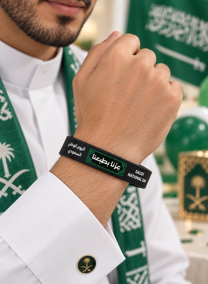 زينة اليوم الوطني السعوذي  اساور يد مطاطيه قطعتين للاحتفال باليوم الوطني السعودي اساور يد تضيف لمسة احتفالية إلى الإطلالات في مناسبات اليوم الوطني
مناسب لاحتفالات و زينه اليوم الوطني - Image 1