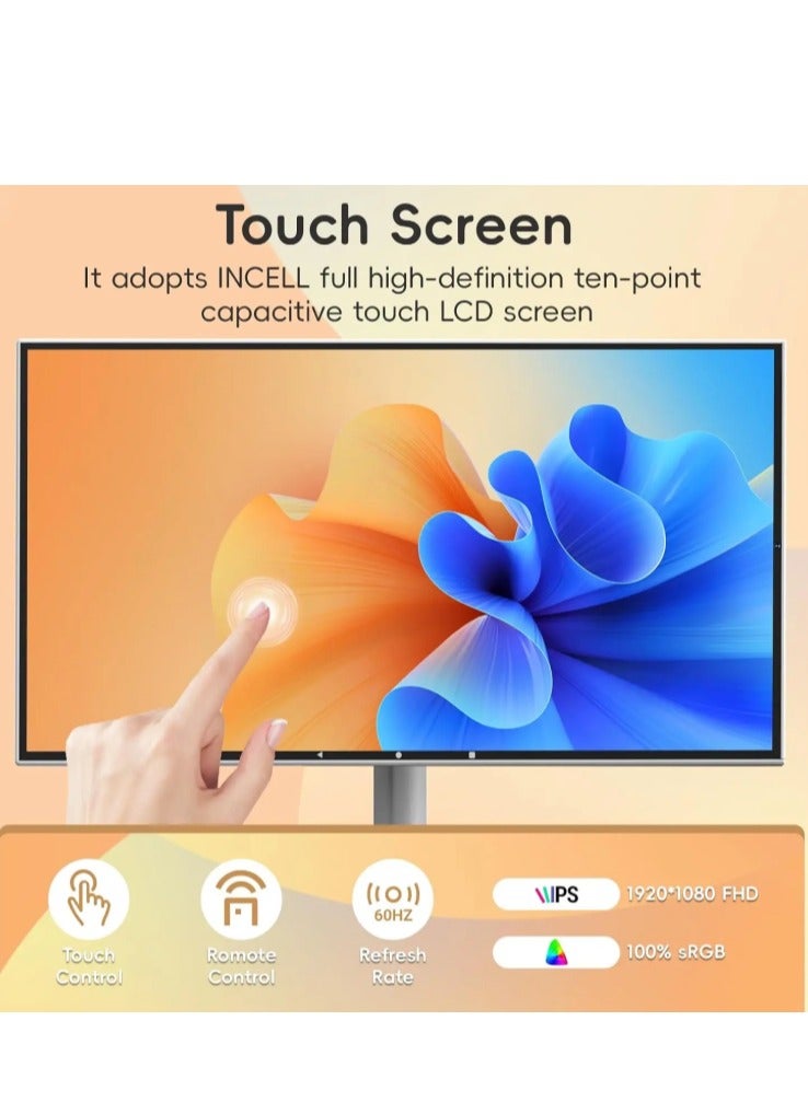 32 inch Smart Display Monitor with 180° Rotation, 50° Tilt, 170mm Height Adjustment, Moveable Stand, Wireless & Wired Screen Casting  - Image 2