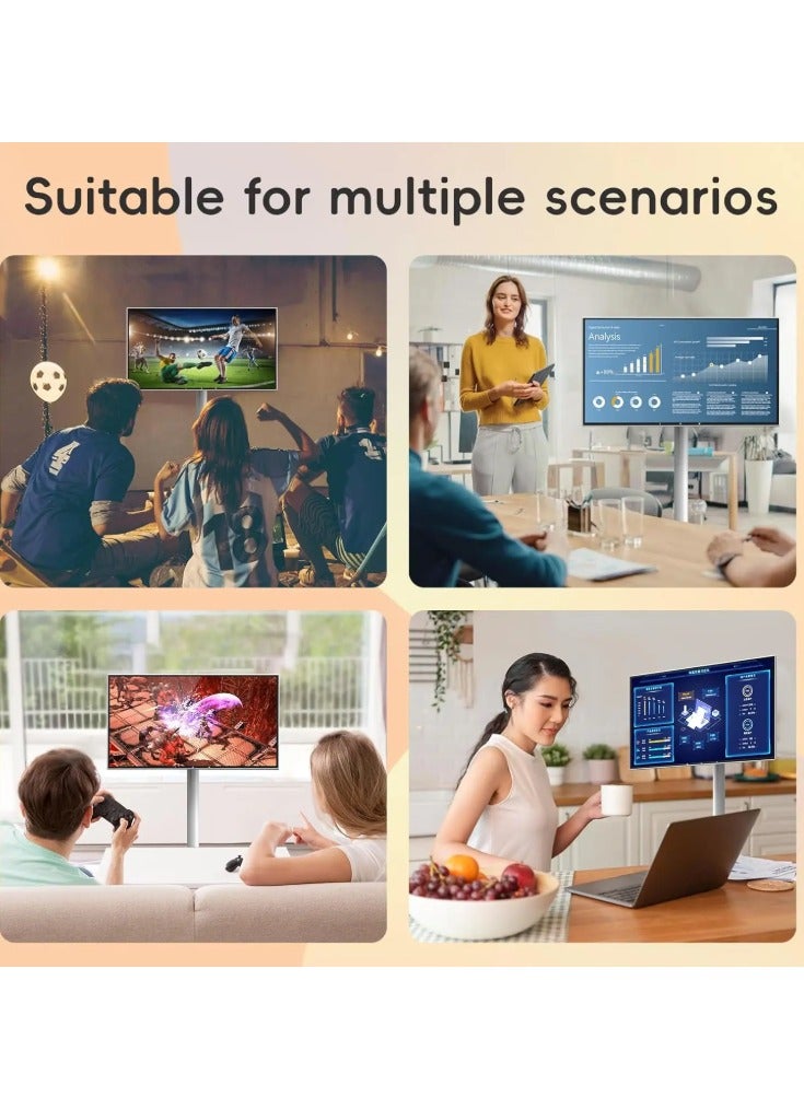 32 inch Smart Display Monitor with 180° Rotation, 50° Tilt, 170mm Height Adjustment, Moveable Stand, Wireless & Wired Screen Casting  - Image 4