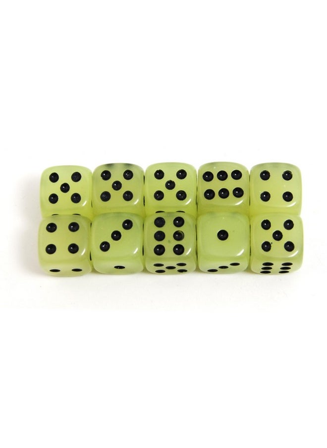 Smartdealspro - 10-Pack D6 Six Sided Glow In The Dark Dice Die For Dnd, Mtg, Rpg, Tenzi, Farkle, Yahtzee, Bunco, Teaching Math, Table Board Game - Image 1