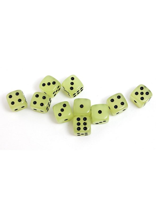 Smartdealspro - 10-Pack D6 Six Sided Glow In The Dark Dice Die For Dnd, Mtg, Rpg, Tenzi, Farkle, Yahtzee, Bunco, Teaching Math, Table Board Game - Image 1