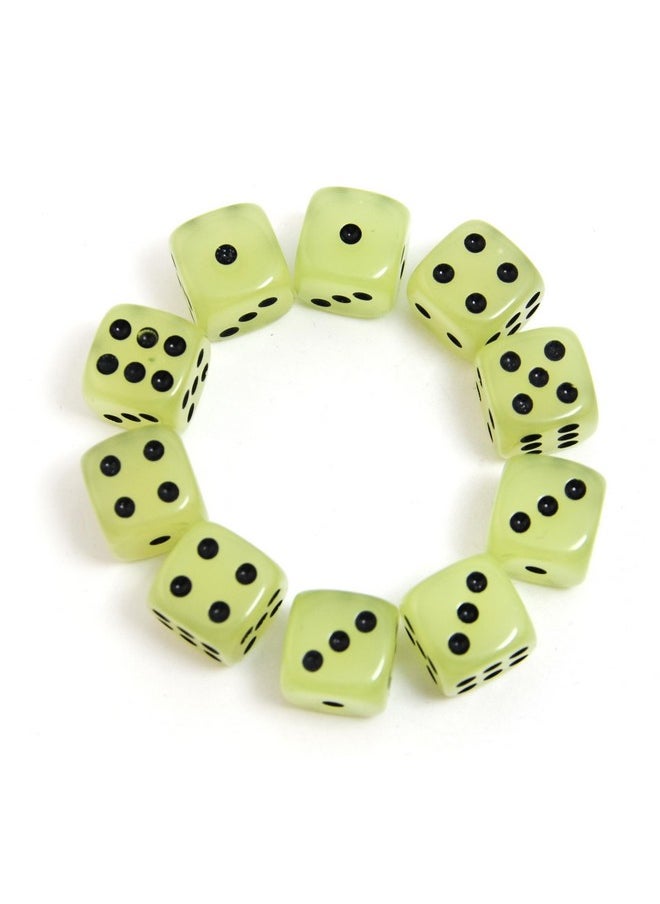 Smartdealspro - 10-Pack D6 Six Sided Glow In The Dark Dice Die For Dnd, Mtg, Rpg, Tenzi, Farkle, Yahtzee, Bunco, Teaching Math, Table Board Game - Image 1