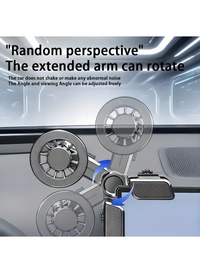 Black Magnetic Phone Stand Height Adjustment 360 Rotation Anti Shake For Tesla Model 3 Y X S 2021 2025 - Image 2