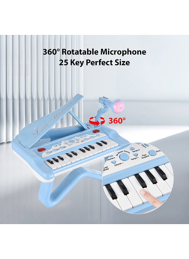 Generic - 25 Key Electronic Keyboard Piano Mini Musical Instrument with 360 Degrees Rotatable Microphone Portable Music Piano Keyboard 15 Function Keys Gift - Image 1