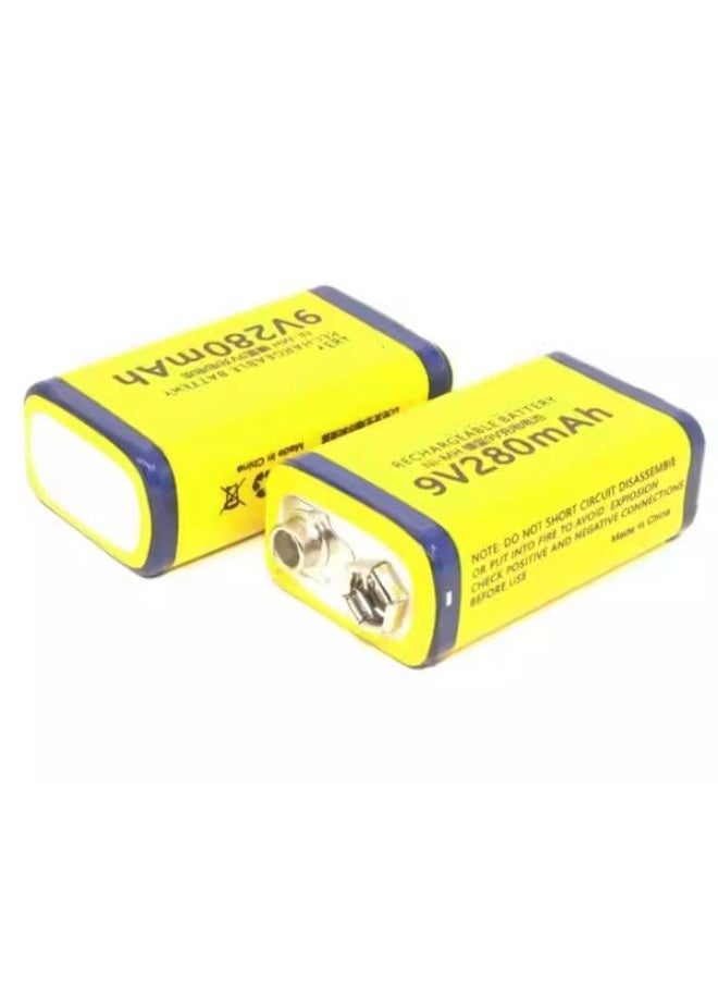 Generic 2 Pieces High-performance Environmentally Ni-MH 9V280mah Rechargeable battery  - Image 1