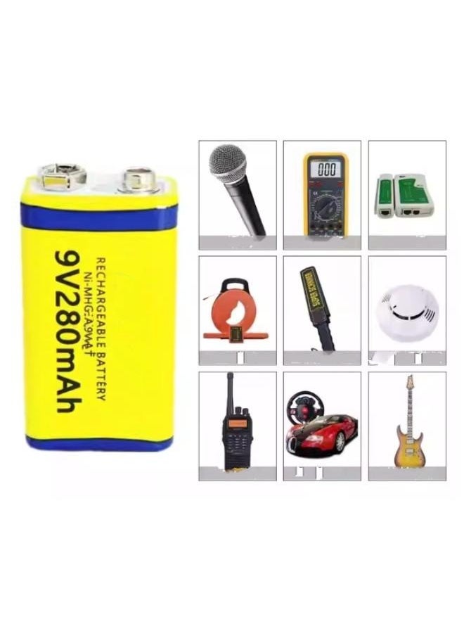 Generic 2 Pieces High-performance Environmentally Ni-MH 9V280mah Rechargeable battery  - Image 2