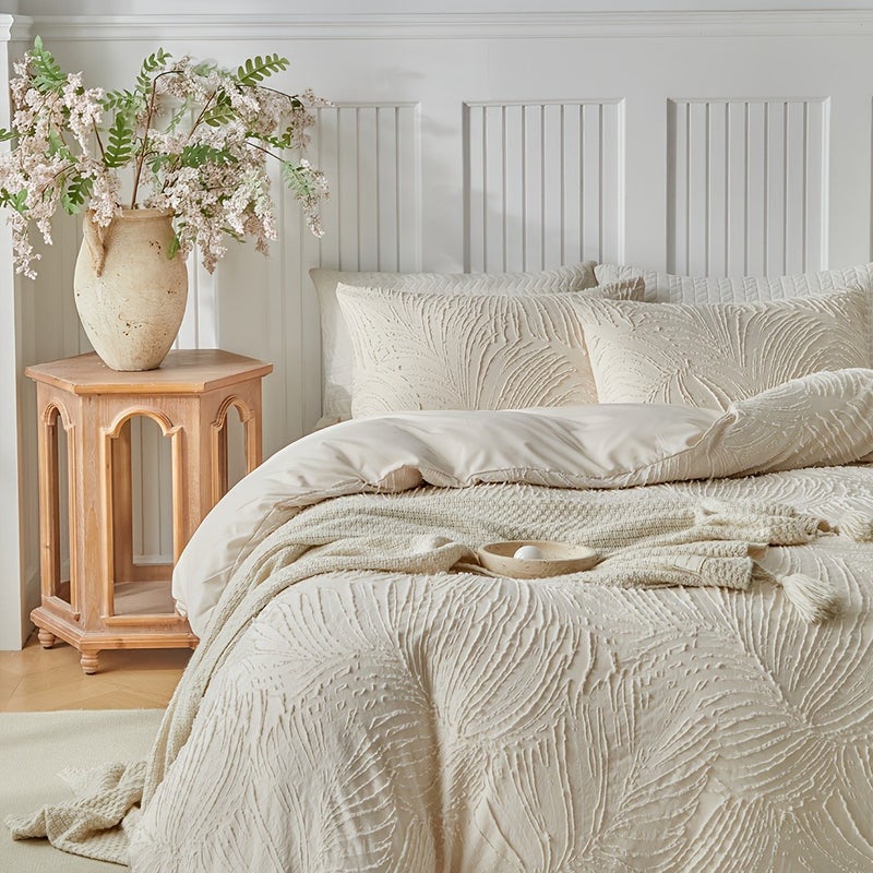 Washable Duvet Cover Set, 2/3pcs Set (1 Duvet Cover + 1/2 Pillowcases), 110g/㎡ Polyester Material, 3D Texture, Simple yet Luxurious, Soft and Comfortable, All-Season Bedroom Bedding, Features Zipper and Corner Ties, Suitable as a Gift - Image 2