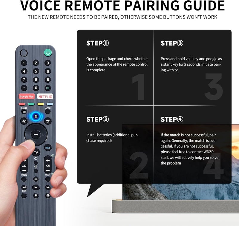 WDZP RMT-TX300P Universal Replacement TV Remote Control for SONY Smart 4K TV RMF-TX200U RMF-TX300U RMF-TX201U RMF-TX310U RMF-TX220U RMF-TX300B RMF-TX310B RMF-TX200B RMT-TX102U RMT-TX100U - Image 4