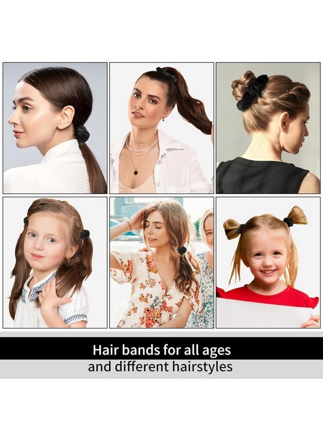 Shidara 12 Pcs luxury Black Scrunchies for Hair, Soft Velvet Elastics Hair Bands, Classic Scrunchy Hair Ties Ponytail Holder Hair Accessories Women Girls - Image 4