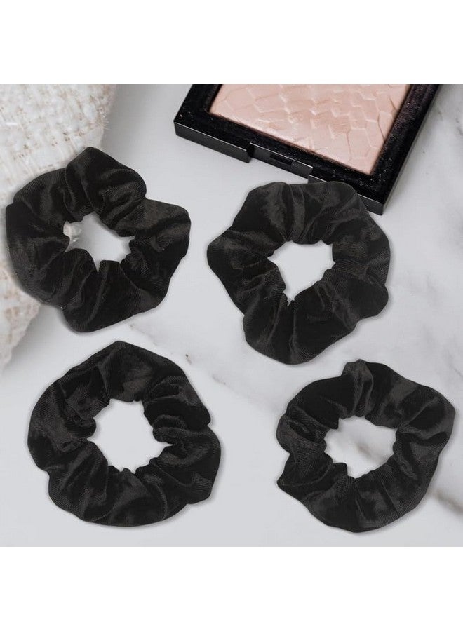 Shidara 12 Pcs luxury Black Scrunchies for Hair, Soft Velvet Elastics Hair Bands, Classic Scrunchy Hair Ties Ponytail Holder Hair Accessories Women Girls - Image 3