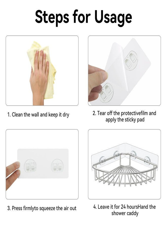 GETRIC 15 Pack Shower Caddy Adhesive Replacement, Adhesive Shelves Hooks Caddy Shelves Rack Basket Organizer Shower Sticker Bathroom Hanging Hook No Drilling Sticky Hanging Hooks (Style 1) - Image 4
