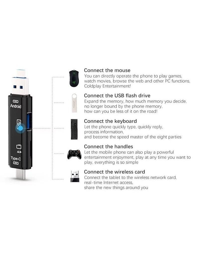 قارئ بطاقة Micro SD، 5 في 1 قارئ بطاقة ذاكرة فلاش USB 2 Type-C محول متعدد الوظائف لأجهزة الكمبيوتر المحمولة التي تعمل بنظام ويندوز وMacBook الجديدة ونكسس والمزيد - Image 5