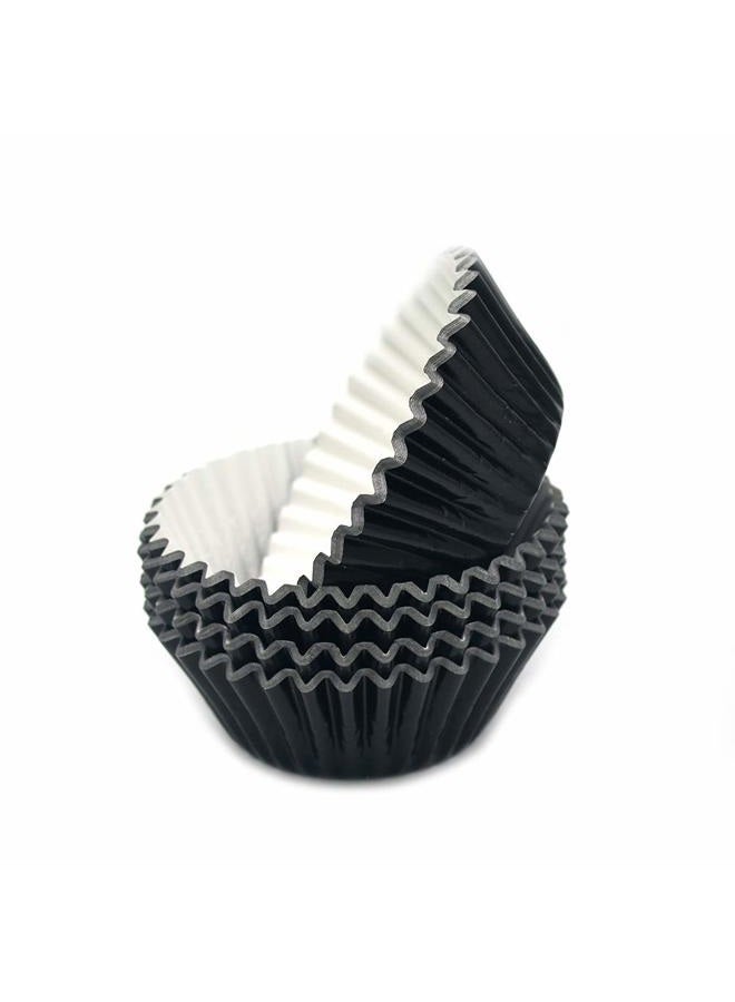 Mombake Standard Black Foil Cupcake Liners Muffin Baking Cups for Party and More, 100-Count - Image 3