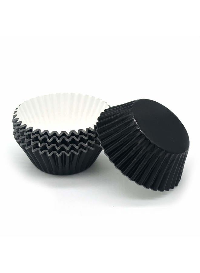 Mombake Standard Black Foil Cupcake Liners Muffin Baking Cups for Party and More, 100-Count - Image 4