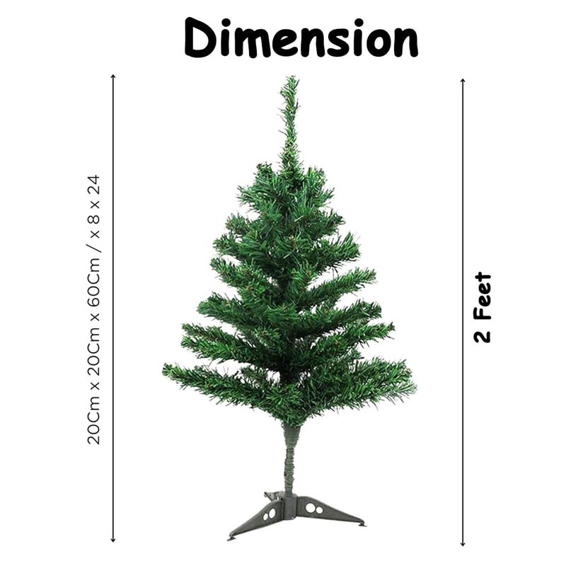 PaMeG Christmas Tree 2 Feet Christmas Tree with Hanging Ornament Table Top Christmas Tree and Ornament for Home Office Decorations 2 Feet - Image 3
