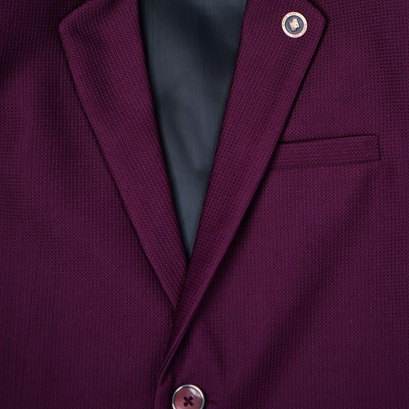 CHARCHIT Boys Cotton Blend Solid Blazer in Purple - Image 5