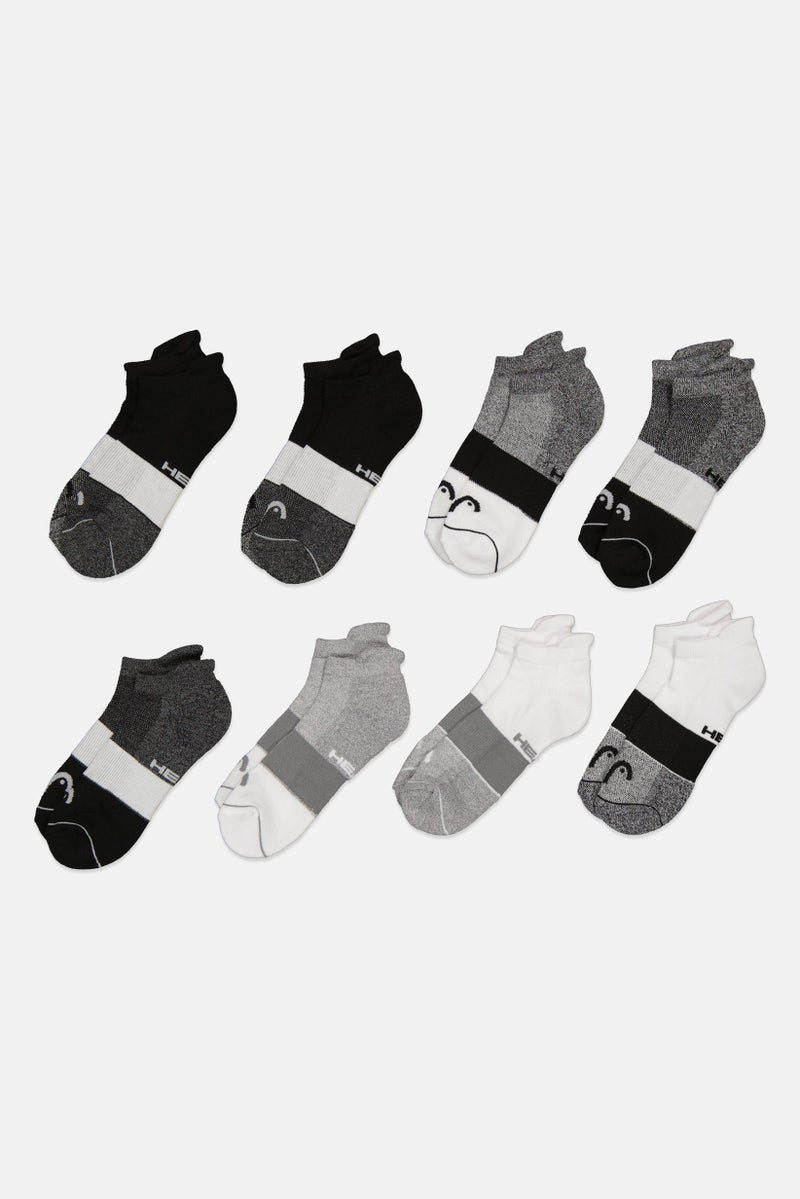 Headu Men 8 Pairs Brand Logo Low Cut Socks, Multicolor - Image 2