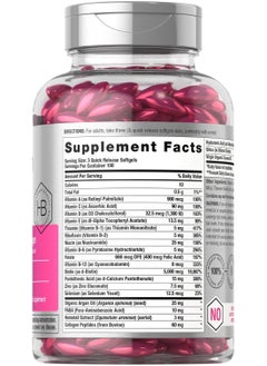 Horbäach Hair Skin And Nails Infused With Argan Oil, 300 Softgels  - Image 2
