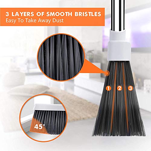 TRADY Long Handled Sweep Clean Living Room Dust Supplies Heavy Duty Broom Brush and Dustpan Best Brooms for Household (Pattern no.64) - Image 4