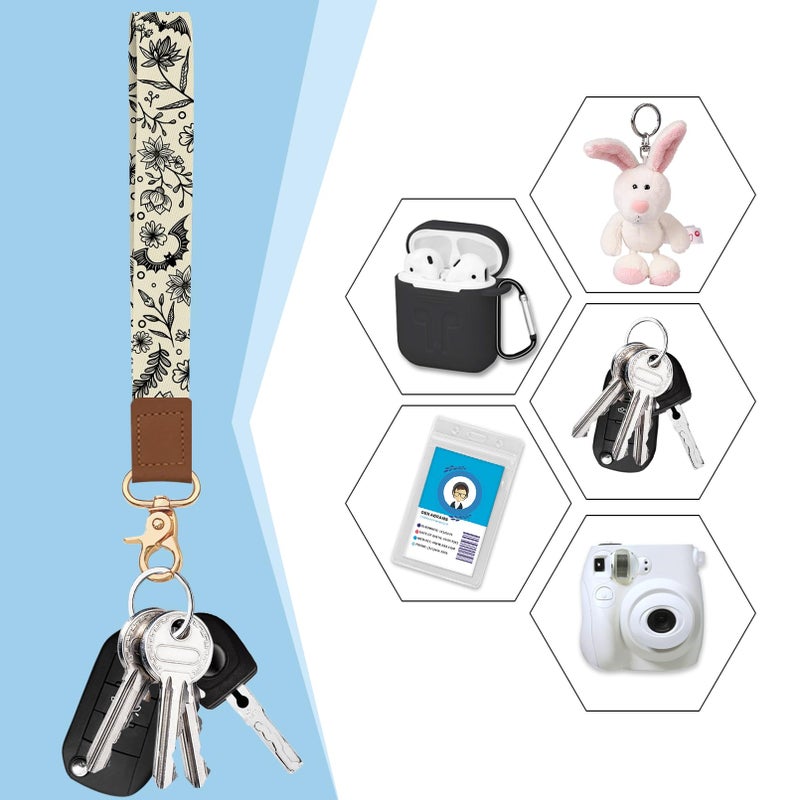 Blusabaca Credit Card Holder for Women, Goth Small RFID Blocking Wallet with Wristlet Strap, Gothic Zipper Keychain Women Wallet, Leather Card Case Wallet Purse with Key Lanyard - Image 4