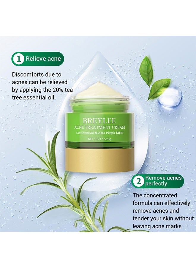 Breylee Acne Treatment Cream, Acne Removal and Acne Pimple Repair Cream, Natural Cystic Acne Treatment, Premium Acne Scar Cream And Pimple Remover 20g - Image 3