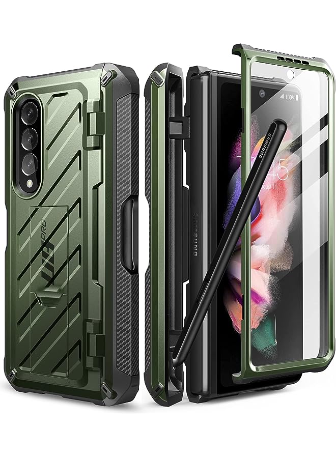 SupCase Unicorn Beetle Pro Series Case for Samsung Galaxy Z Fold 3 5G (2021), Full-Body Dual Layer Rugged Case with Built-in Screen Protector & Kickstand & S Pen Slot (Guldan) - Image 1