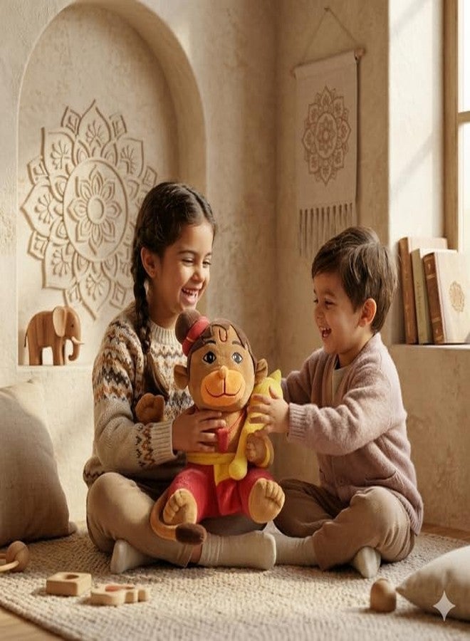 RVA Hindu God Soft Toys for Babies & Children | Devotional Hindu God Hanuman Ji | Stuffed Toys for Boys & Girls Toy for Car Dashboard, Temple & Gifting (25cm) - Image 4