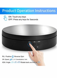 Generic Rotating Display Stand, 360 Degree Motorized Rotating Turntable Display Stand with USB Power Cable for Photography Products and Shows, Jewelry Panoramic Display, Max Load 6.6Lb Video Show (PVC Mirror)  - Image 5