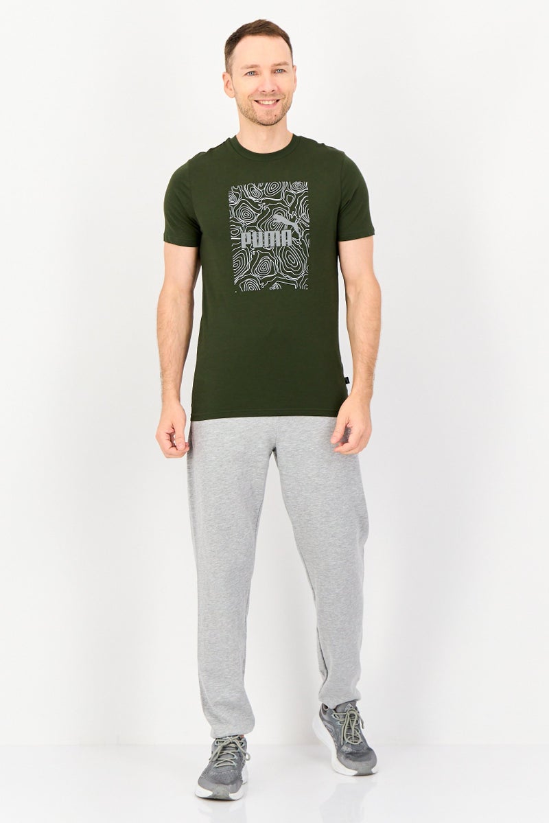 PUMA تي شيرت رياضي للرجال بأكمام قصيرة، خارجي، لون أخضر داكن - Image 4