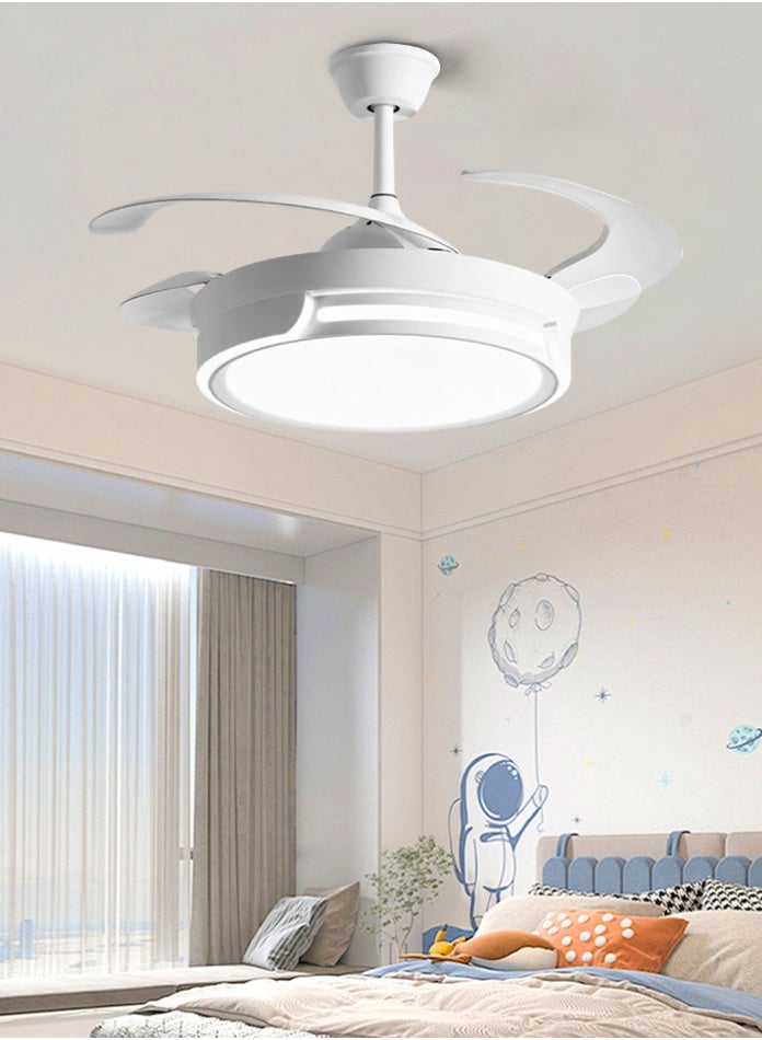 مودي مروحة سقف LED بقوة 72 واط مع جهاز تحكم عن بعد، شفرات حديثة قابلة للسحب، محرك صامت، إضاءة قابلة للتعتيم بثلاثة ألوان (3000 كلفن/4000 كلفن/6500 كلفن)، مروحة ذكية منخفضة الضوضاء لغرفة النوم، غرفة المعيشة، المطبخ - Image 5