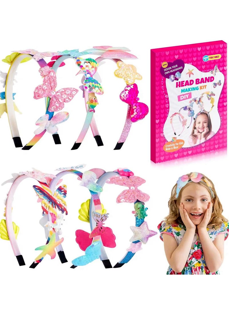Tafan TAFAN™ Headband Making Kit for Girls - Make Your Own Fashion Headbands for Kids - DIY Hair Accessories Set - Arts & Crafts for Ages 5-12 Year Old Girl - Little Children's Art & Craft Gifts (Unicorn)  - Image 1