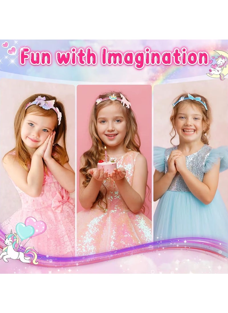 Tafan TAFAN™ Headband Making Kit for Girls - Make Your Own Fashion Headbands for Kids - DIY Hair Accessories Set - Arts & Crafts for Ages 5-12 Year Old Girl - Little Children's Art & Craft Gifts (Unicorn)  - Image 4