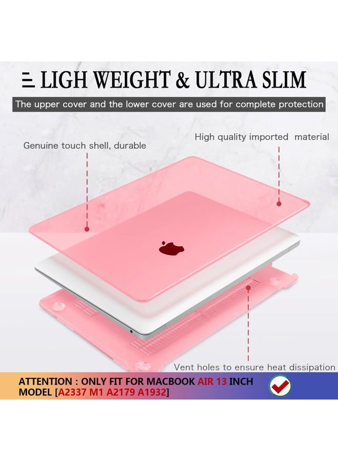 CISSOOK for MacBook Air 13 Inch Case Pink,Plastic Hard Shell Case with Keyboard Cover and Screen Protector for MacBook Air 13 2021-2018 Released A2337 M1 A2179 A1932 Model with Touch ID - Clear Pink - Image 4