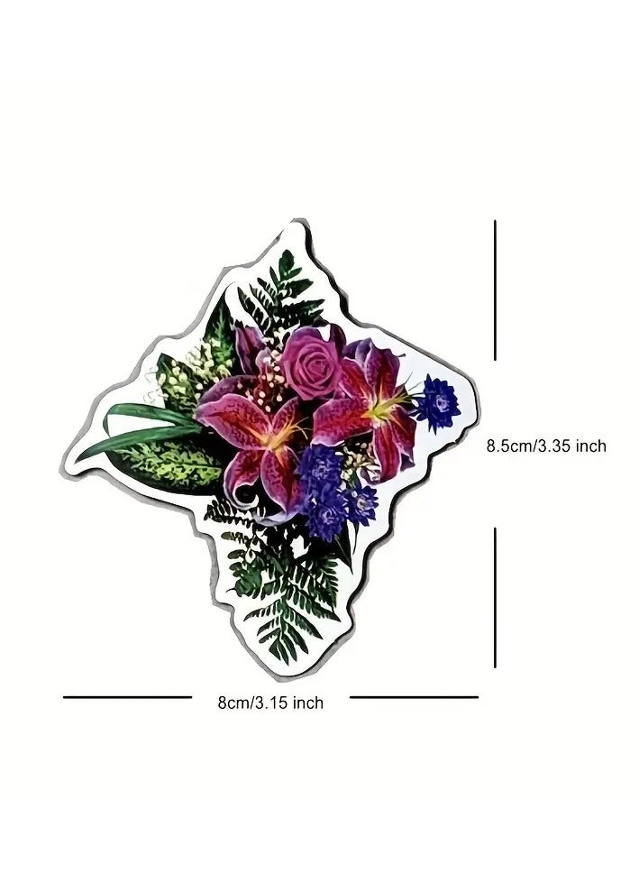 Goolsky 50pcs Vibrant Vintage Flower Stickers - Diverse Designs for Luggage, Journals & More - Add Colorful Personality to Your Creations! - Image 2