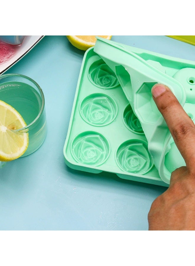 Goolsky 1pc Rose-Shaped Silicone Ice Cube Tray - Perfect for Soft Drinks, Coffee, and More - Ideal for Home, Kitchen, and Party Use - Durable and Reusable Ice Mold, Rose Design Tray | Durable Silicone Tray - Image 3