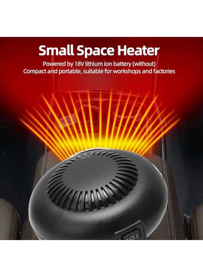 Zunate Cordless Space Heater for 18V Battery, 170W Portable Electric Fan Heater with 2 Heat Settings & USB Ports for Jobsite, Workshop (Battery Not Included) - Image 2