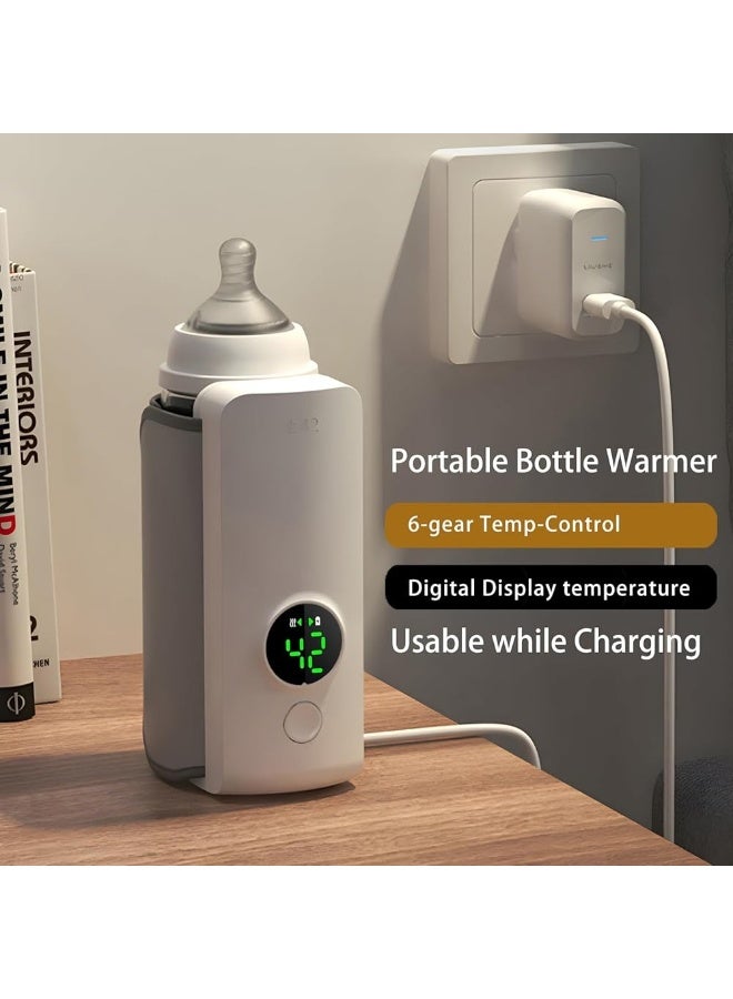 Portable Baby Bottle Warmer with Fast-Heating, 6-Gear Temperature Control & Digital Display - Image 1