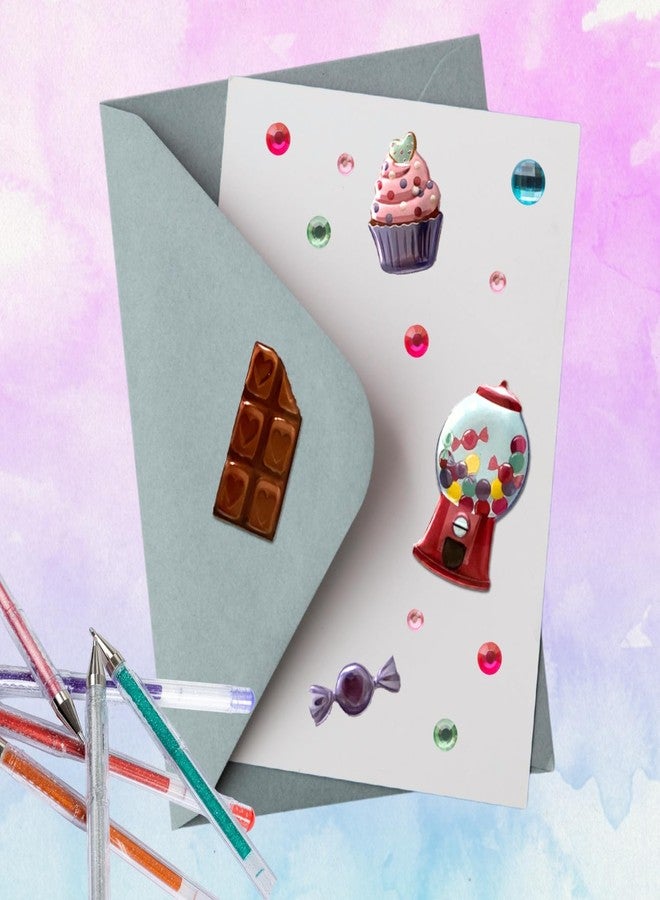 AoneFun Candy Stickers - Cute Food Stickers for Kids Girls Scrapbooking or Gingerbread House Chocolate Snack Valentines Sparkle Heart for Digital Camera Phone Case Puffy Girly Large Sticker Sheet of 33 - Image 2