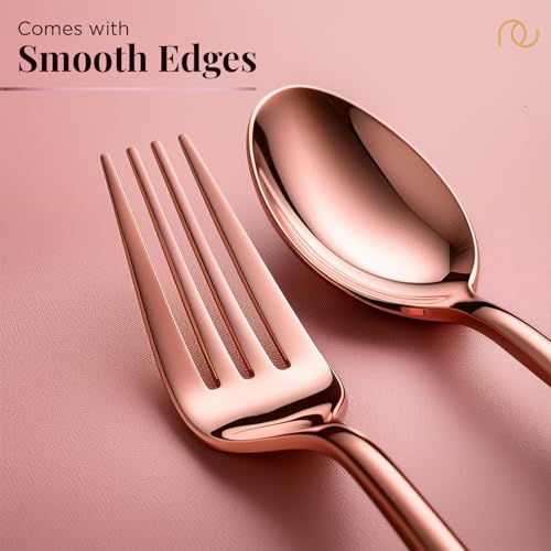Frenchware Cutlery (Set of 12, Stainless Steel PVD Rose Gold Spoons - 6 and Forks - 6), 100% Food Grade, Non Toxic, Anti-Rust, Dishwasher Safe, Perfect Gifting Set for All Occasions - Image 4